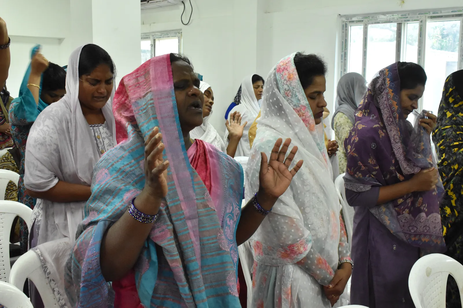 Church family gathered together