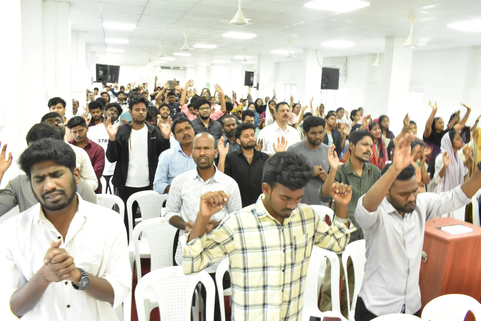 Worship team leading the congregation